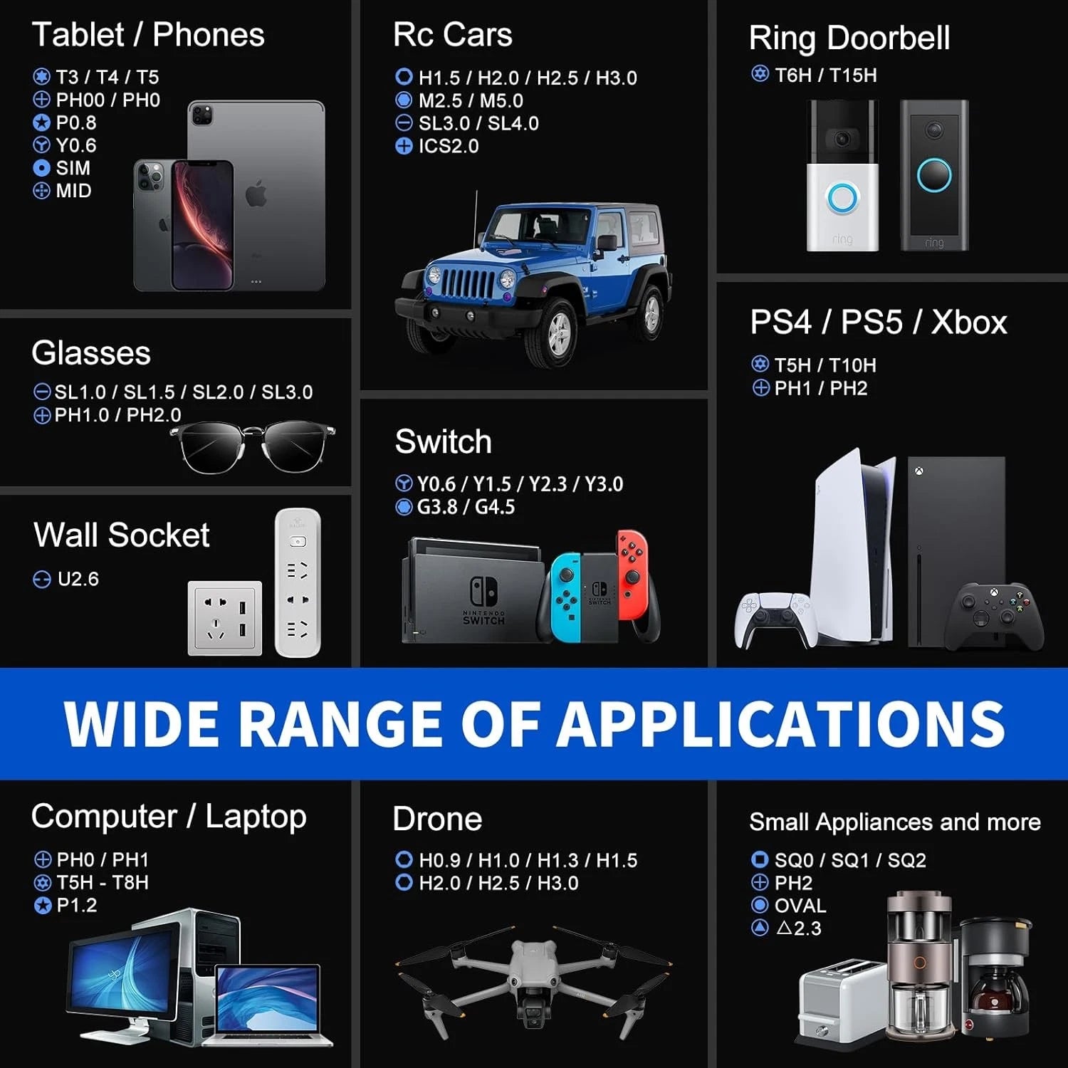 STREBITO Small Precision Screwdriver Set 64-Piece with Torx, Triwing, Pentalobe,