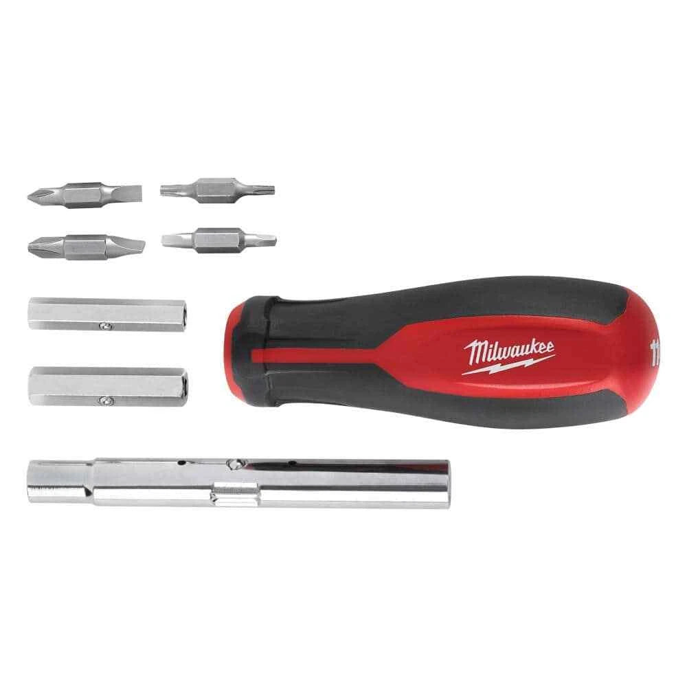 11-In-1 Multi-Tip Combination Screwdriver with Square Drive Bits