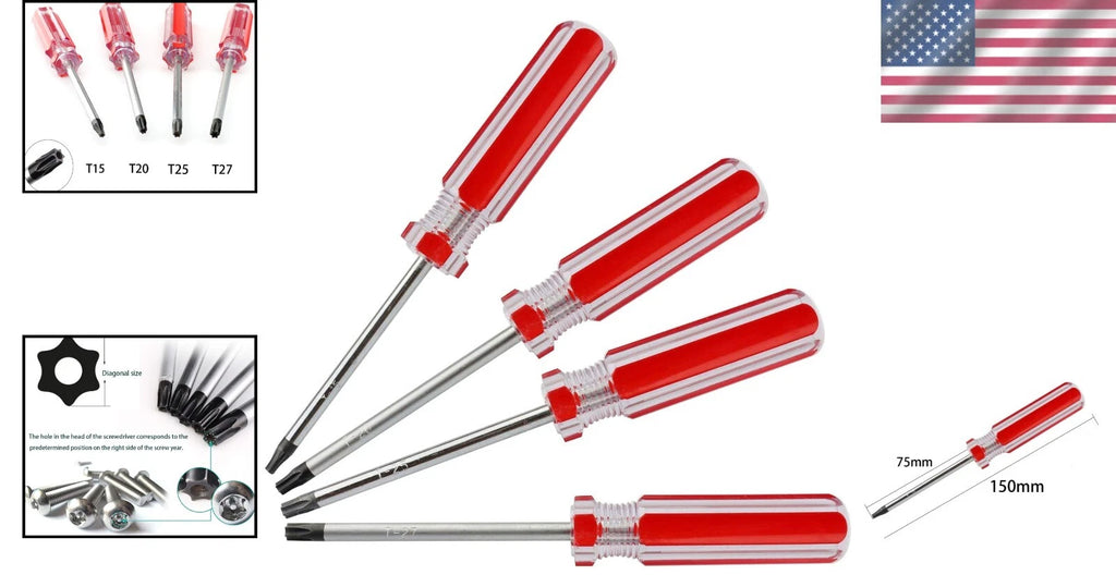 4-Piece Torx Screwdriver Set: Compact, Durable, with High Magnetic Strength Tips