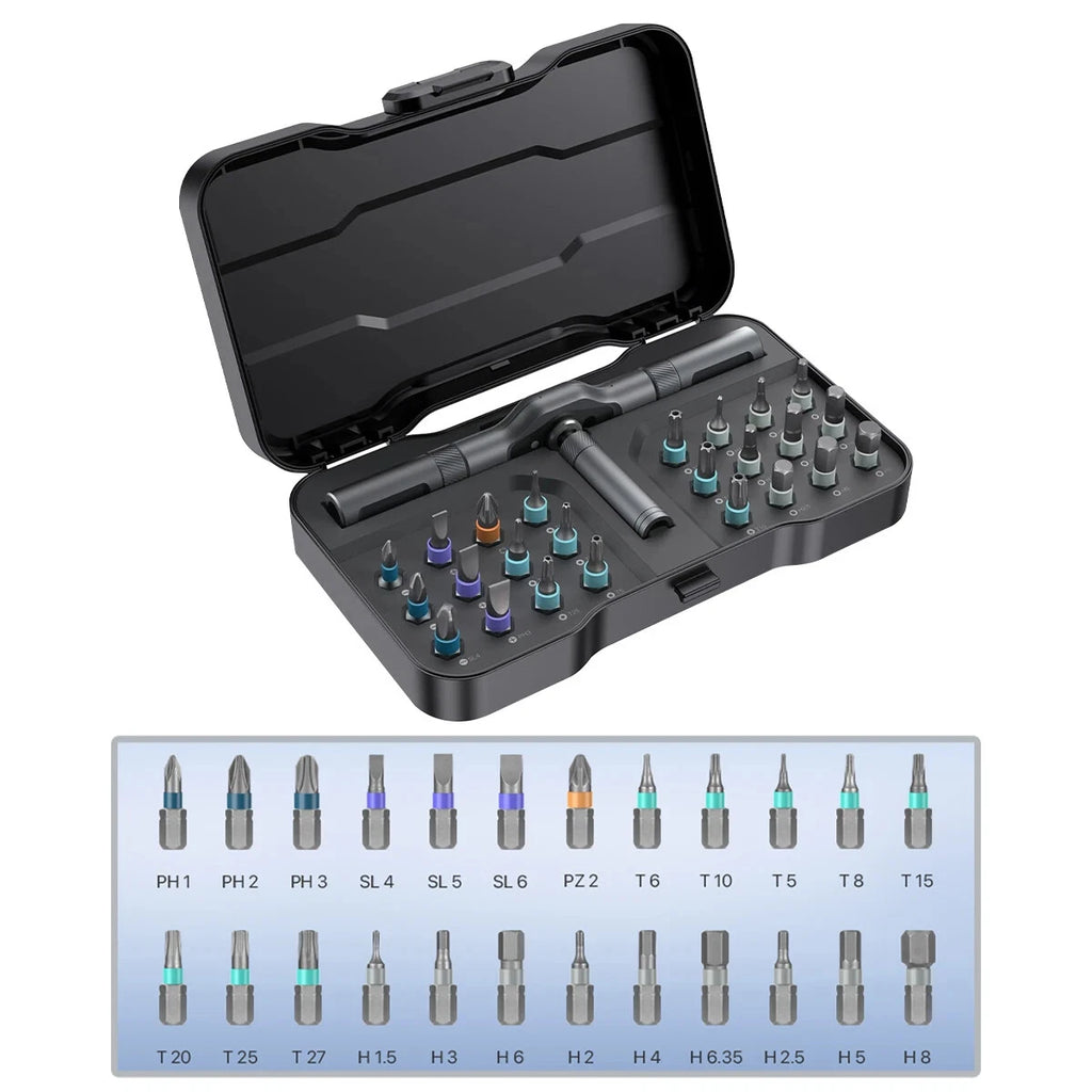 24in1 Multifunction Ratchet Screwdriver Set Multi Magnetic Bits Repair Tool Kit