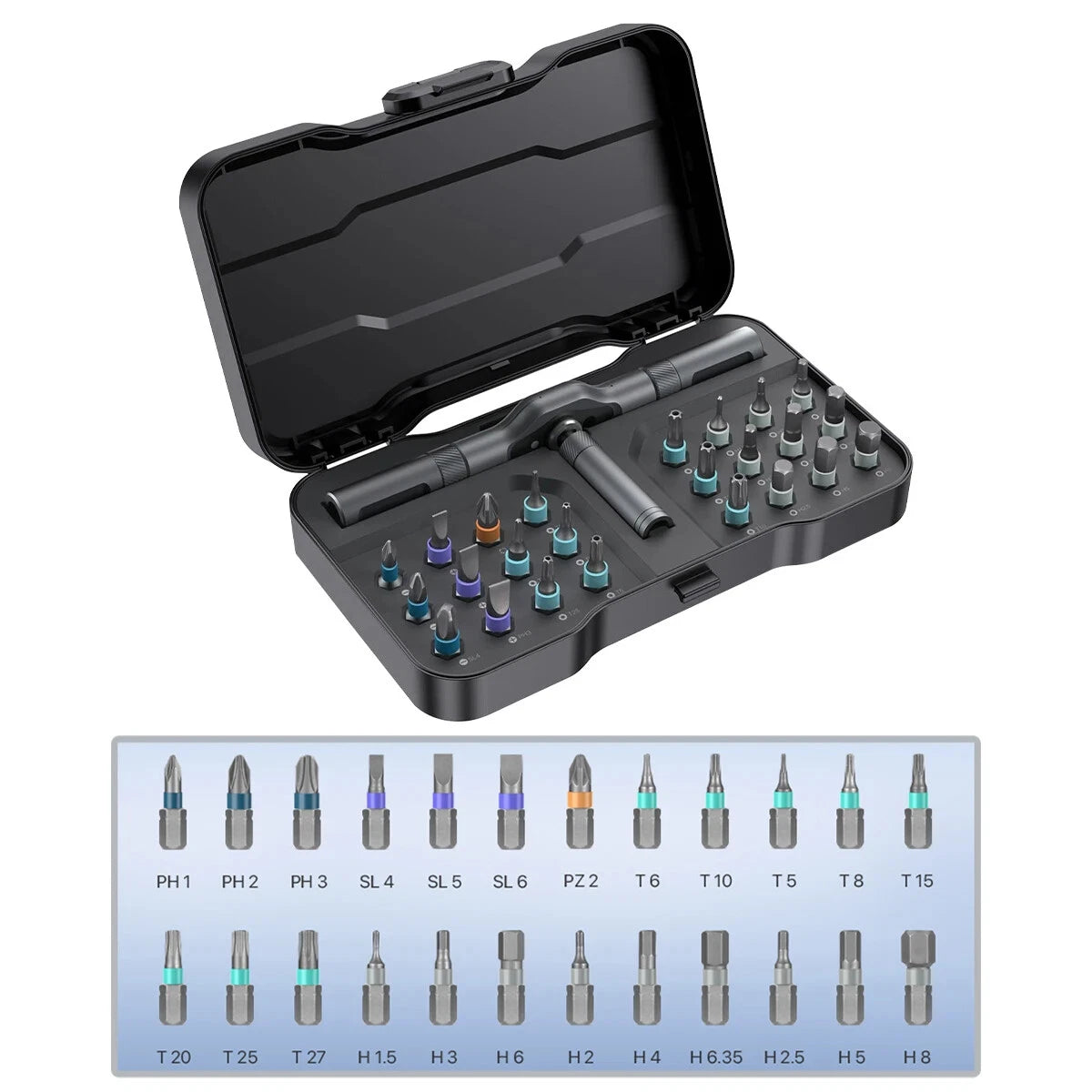 24in1 Multifunction Ratchet Screwdriver Set Multi Magnetic Bits Repair Tool Kit