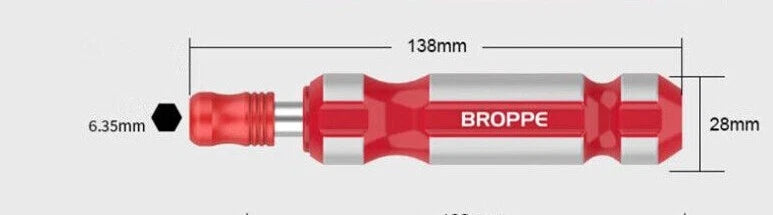 BROPPE 1/4" Hex Quick Change Screwdriver Handle Heavy Duty Bits Holder Magnetic