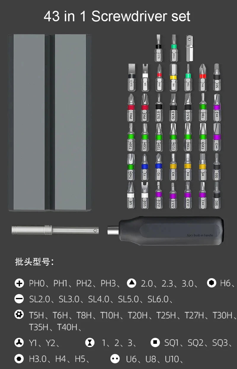 Screwdriver Set S2 Phillips Slotted Screw driver Bit Maintenance tool hand tools