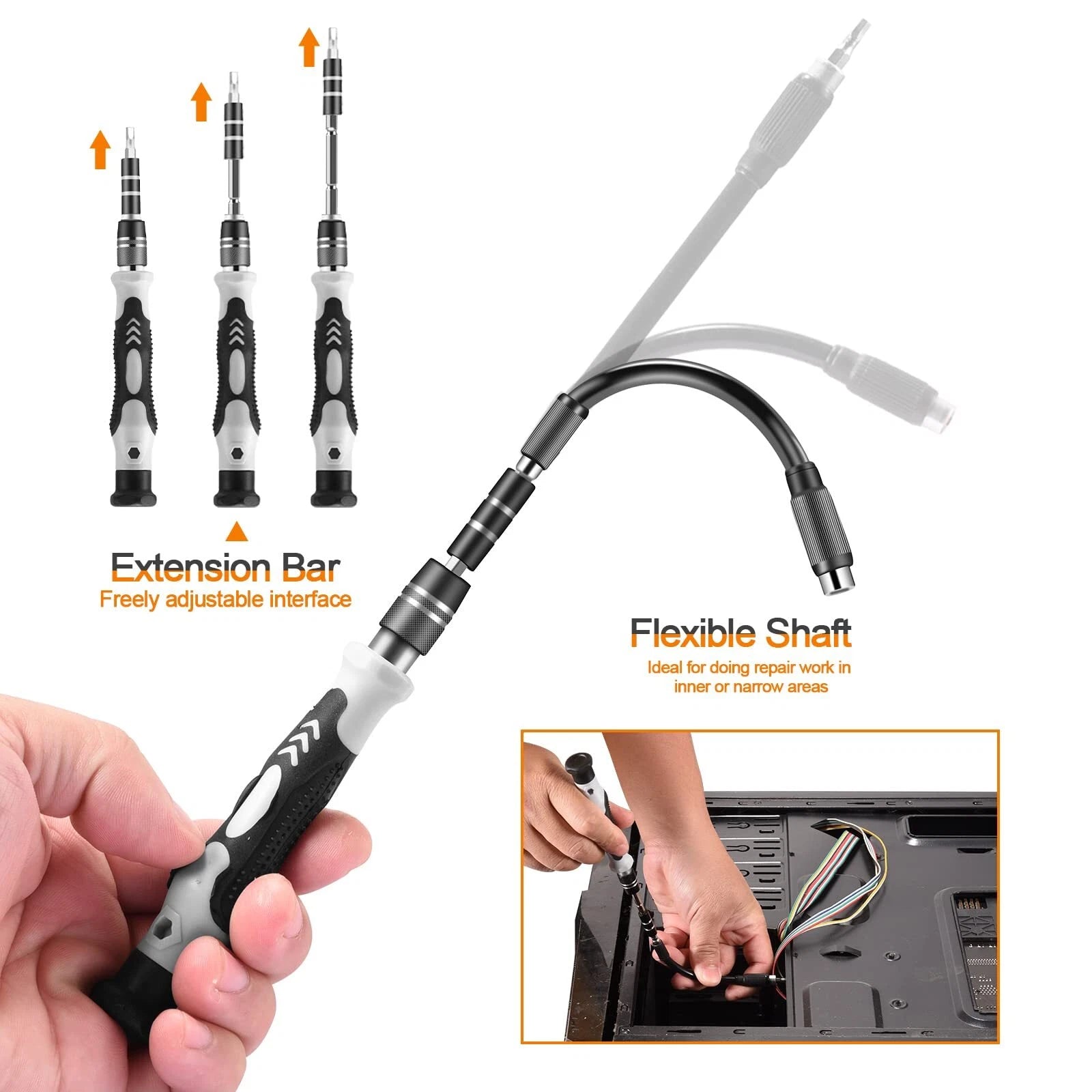 Juego de destornilladores magnéticos de precisión 115 en 1 para electrónica