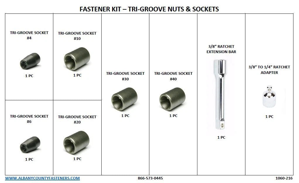 Tri Groove Tamper Proof Driver Socket Master Kit with Ratchet - Sizes #4 - #40