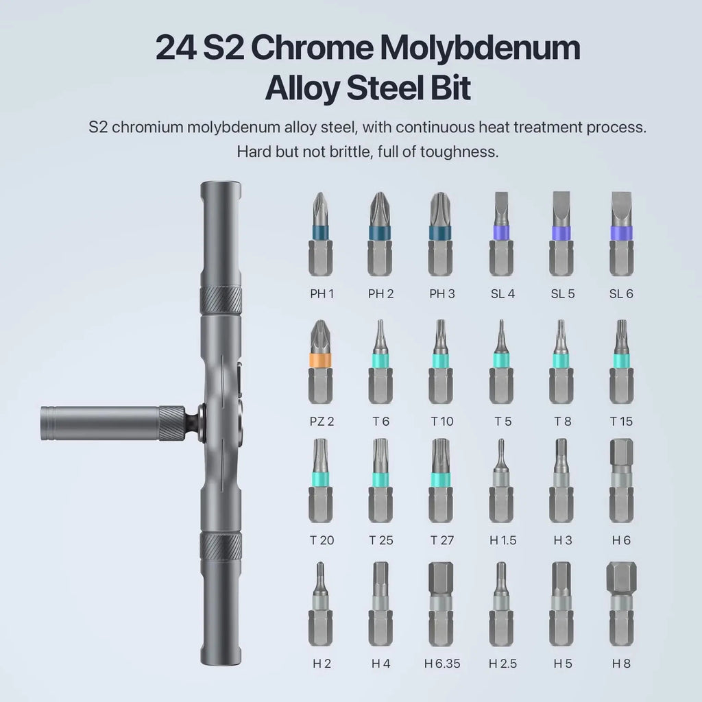 24in1 Multifunction Ratchet Screwdriver Set Multi Magnetic Bits Repair Tool Kit