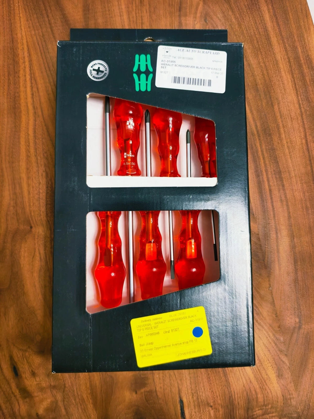 Wera 6 Piece Screwdriver Set with Transparent Crystal - Red Handles Limited