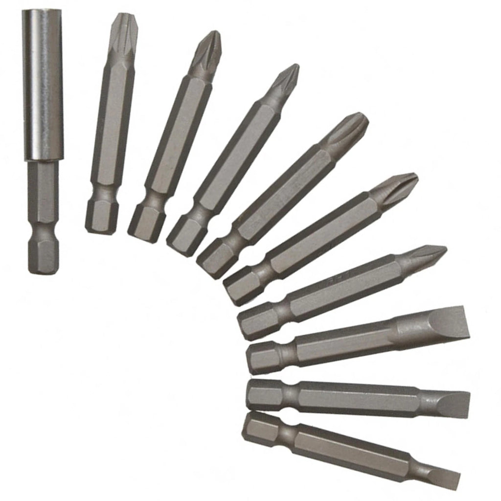Bluespot 10 Piece Power Bit Set Includes Phillips, Pozi And Slotted Power Bits