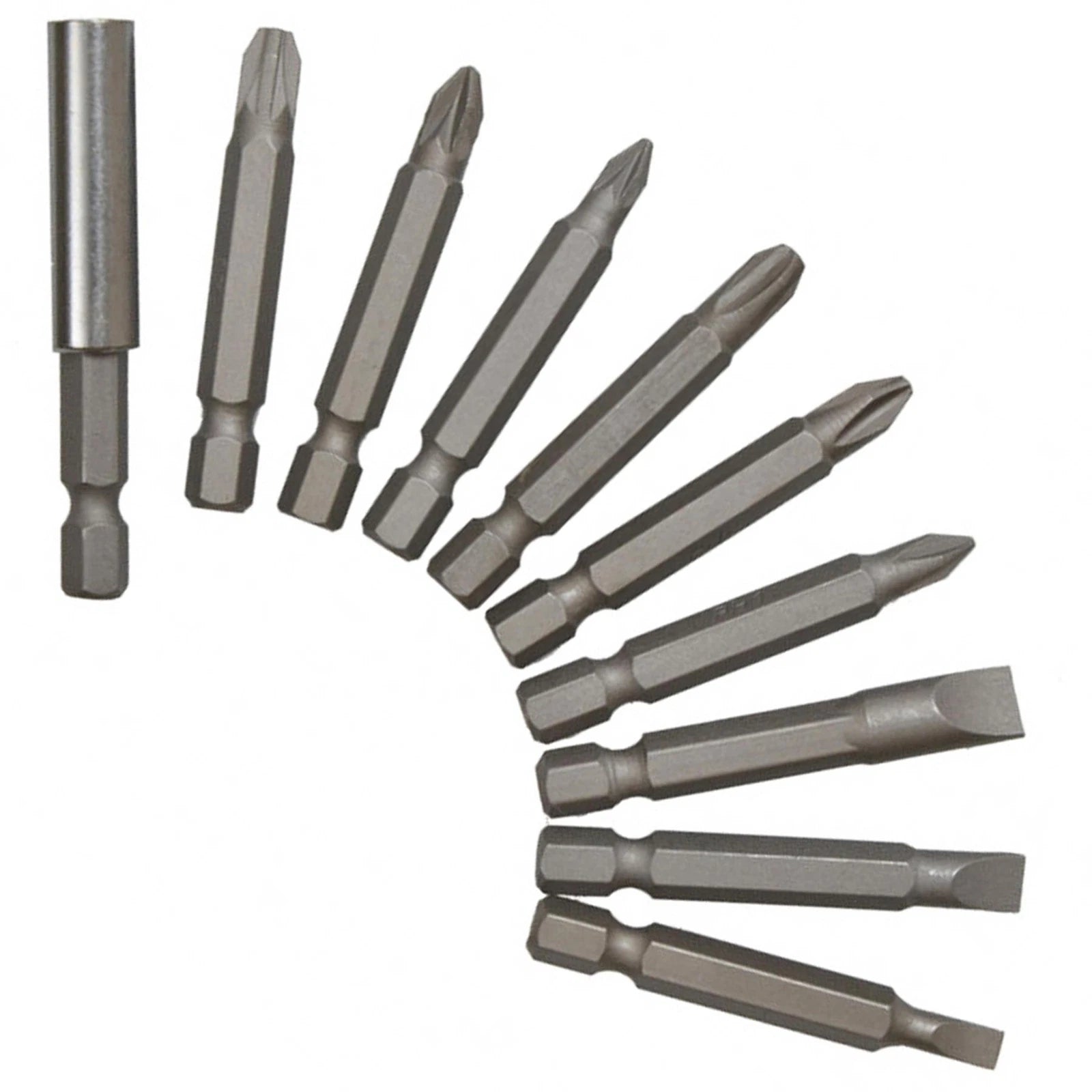 Bluespot 10 Piece Power Bit Set Includes Phillips, Pozi And Slotted Power Bits