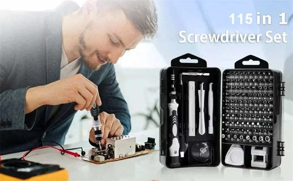 Car 1 Set Precision Screwdriver Set With 115 Magnetic Bits Electronics Tool Kit