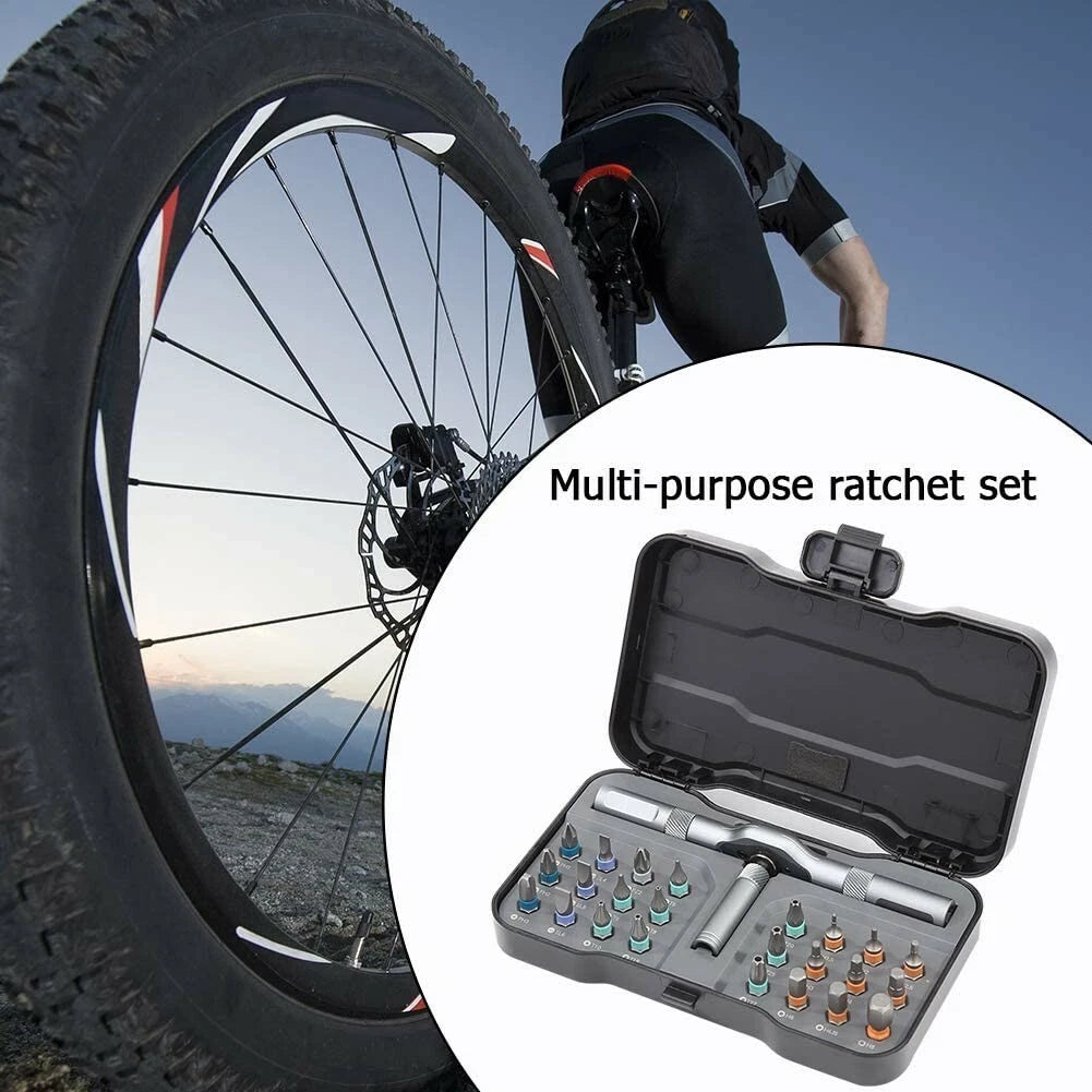 24 IN 1 Multi-Purpose Ratchet Wrench Screwdriver Magnetic Repair Bits Tool Set