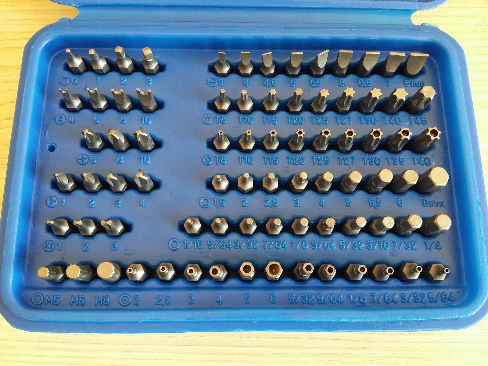 100pc Security Bit Set 4 Tamper Proof Torx Star Hex Tri Wing Torq Spline Square
