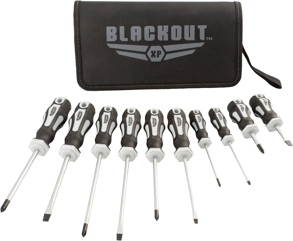 Xp 10 Piece Slotted & Phillips Screwdriver Set Plus Zippered Carrying Bag Precis