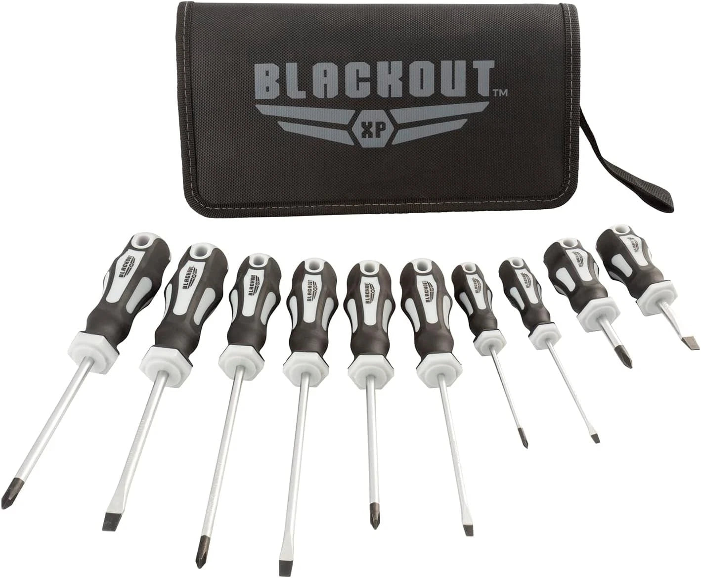 Xp 10 Piece Slotted & Phillips Screwdriver Set Plus Zippered Carrying Bag Precis