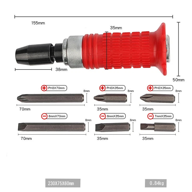 1/2 Inch Impact Screwdriver Set Impact Screwdriver Professional Screwdriver Tool