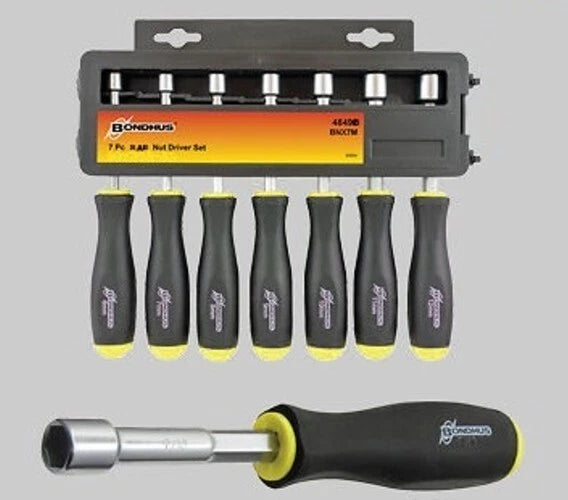 Bondhus 7pc Hollow Shaft SAE Nut Driver Set Standard Inch MADE IN USA 48445