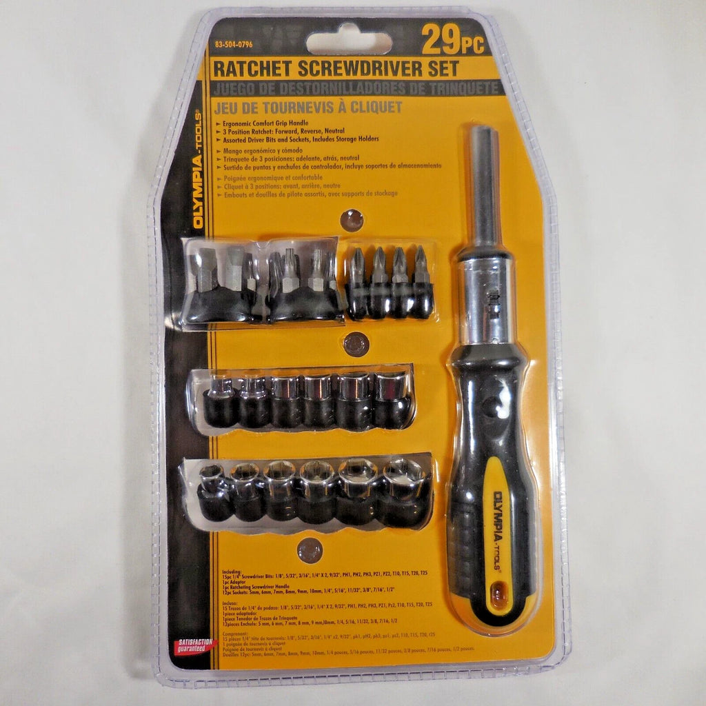 Olympia Tools Ratchet Screw Driver Set - 29 in 1 Socket and Screwdriver bits New