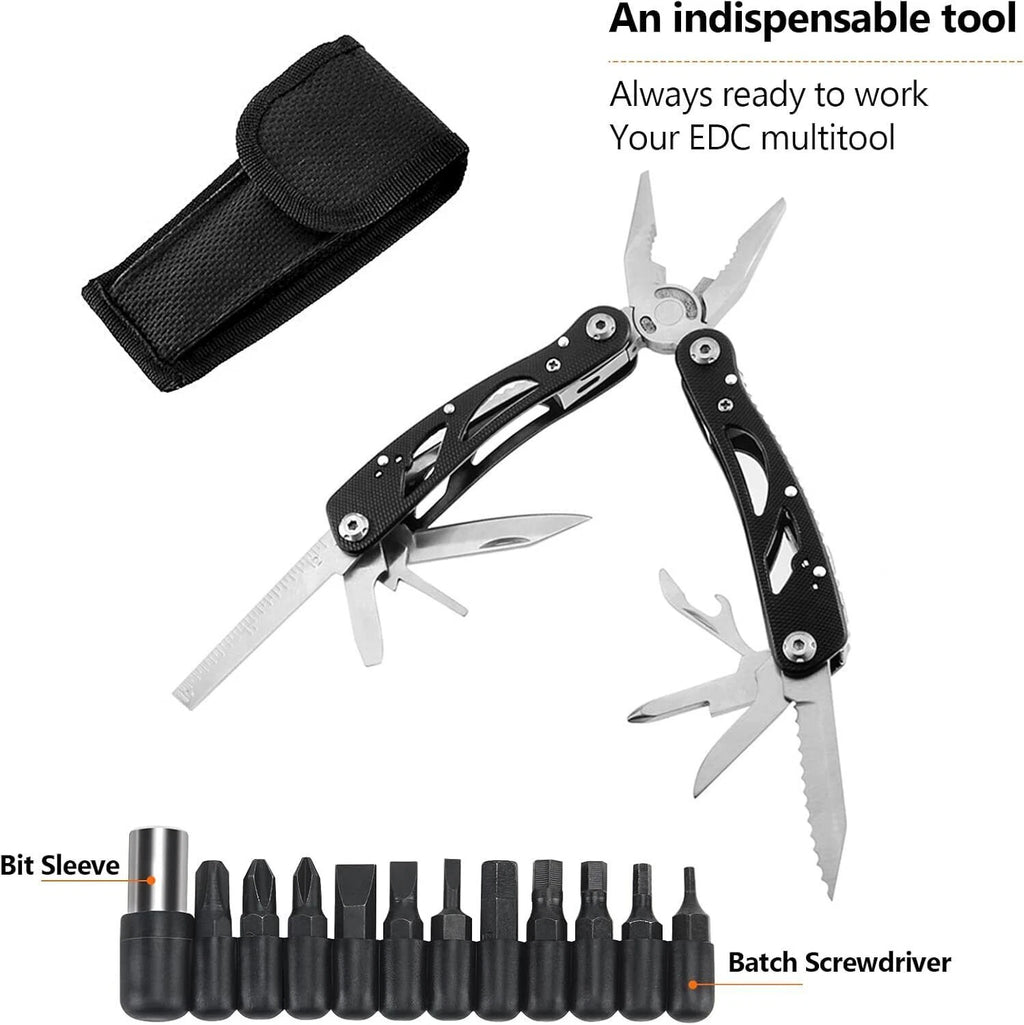 Multitool Pliers Set Stainless Steel Screwdriver Tool with 11 Screwdriver Bits