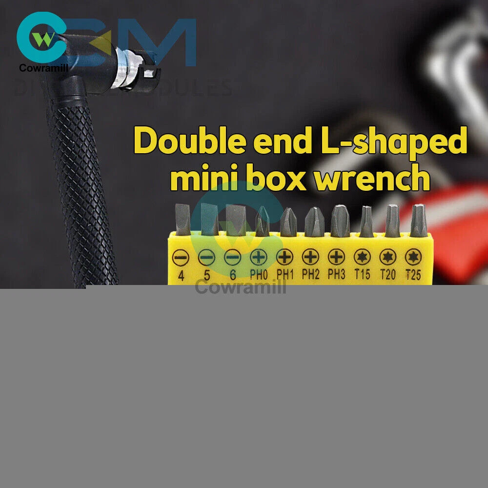 Dual Head L-shaped Socket Wrench 1/4" 6.35mm Screwdriver Bits Kit Bit Drill Set