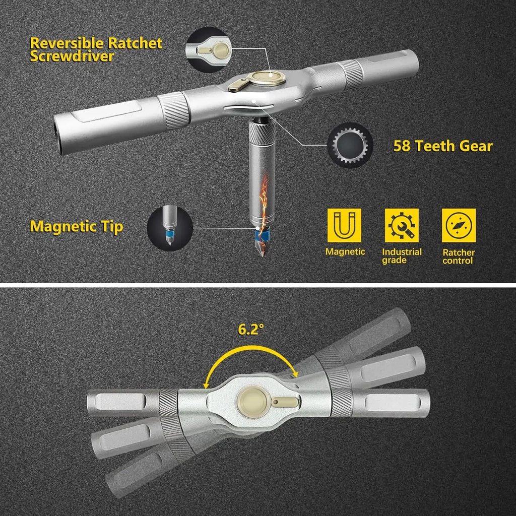 24in1 Multifunction Ratchet Screwdriver Set Multi Magnetic Bits Repair Tool Kit