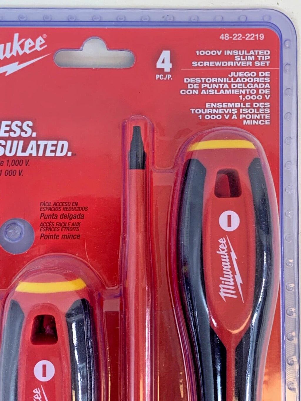 NEW Milwaukee 48-22-2219 1000V Insulated Slim Tip Screwdriver Set 4Pc NEW