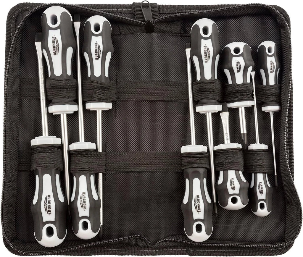 Xp 10 Piece Slotted & Phillips Screwdriver Set Plus Zippered Carrying Bag Precis
