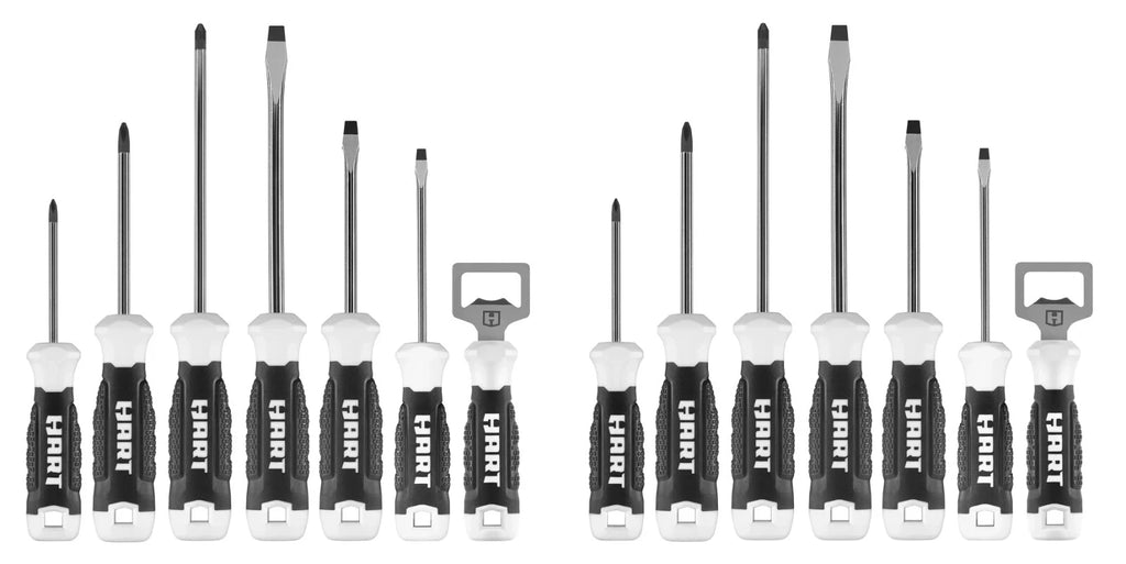 HART 2-Pk 6pc Screwdriver Set +Bottle Opener, Magnetic Tip, Philips, Flathead 🆕