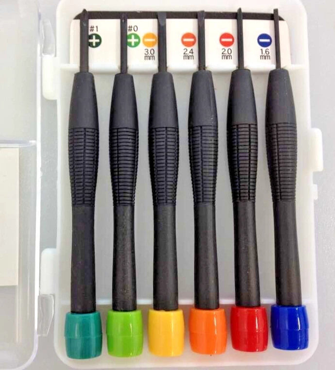 ECHO METAL Fine Precision Screwdriver Set Color Coded - Travel Watch Repair Tech