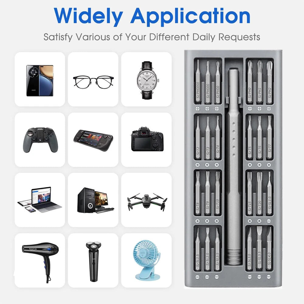 48 IN 1 Magnetic Mini Precision Screwdriver Set with Aluminum Case for PC Phone