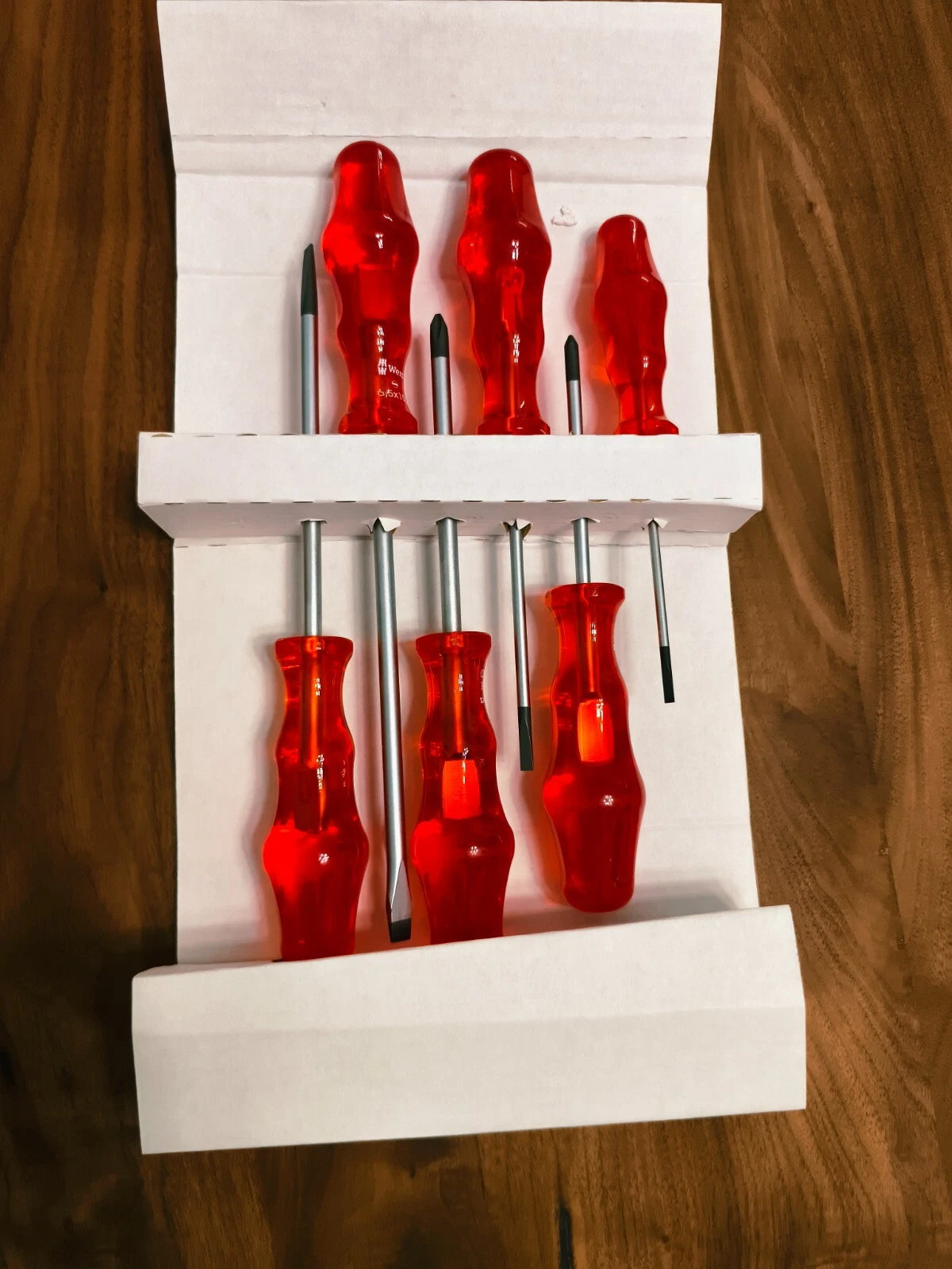 Wera 6 Piece Screwdriver Set with Transparent Crystal - Red Handles Limited
