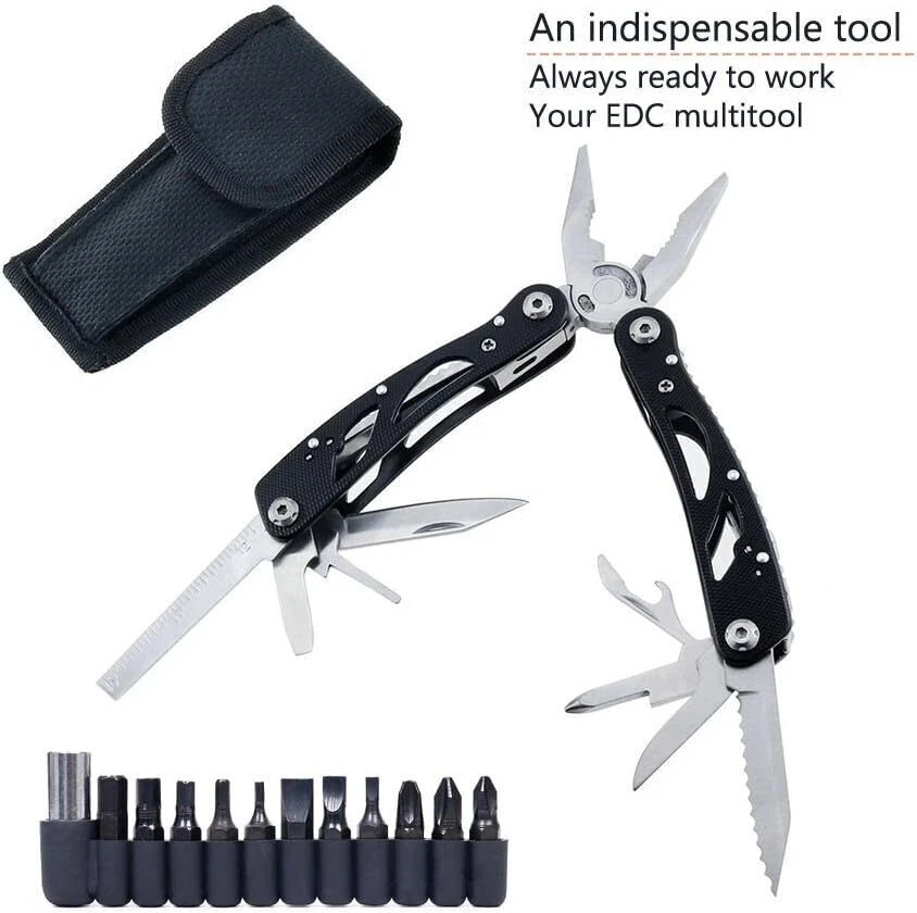 Multitool Pliers Set Stainless Steel Screwdriver Tool with 11 Screwdriver Bits
