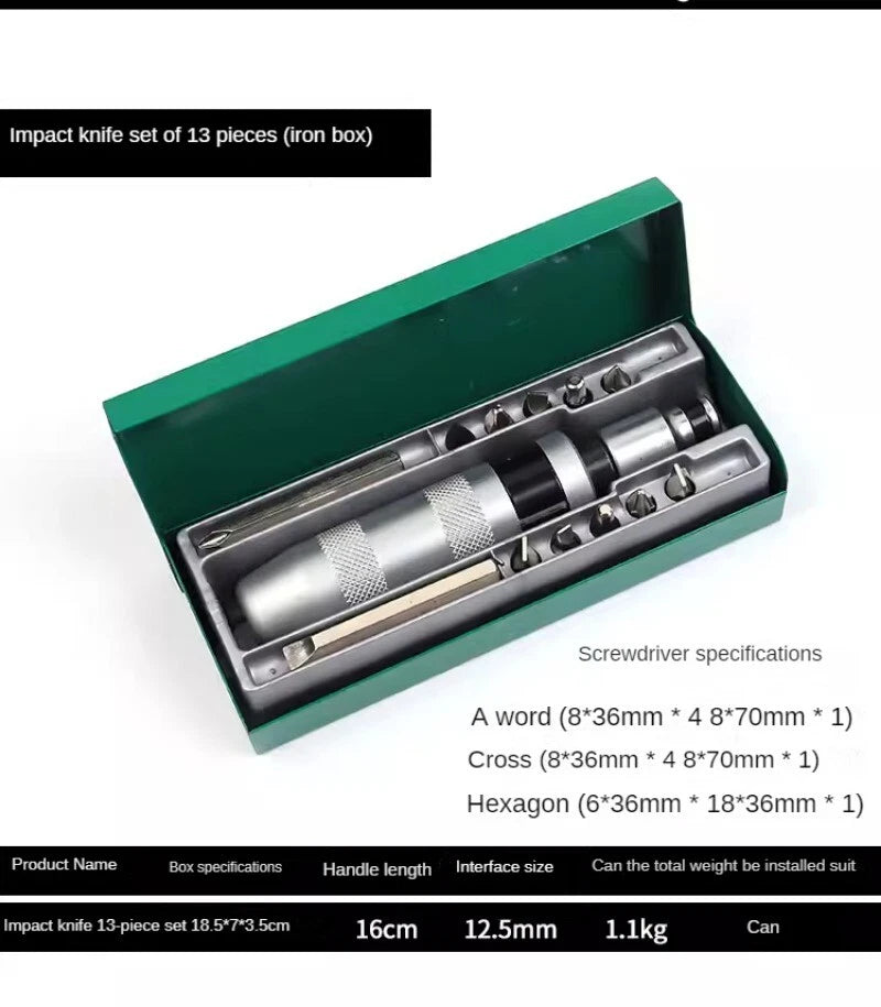 Impact Screwdriver Set Portable Heavy Duty Shockproof Screwdriver Chisel Tool