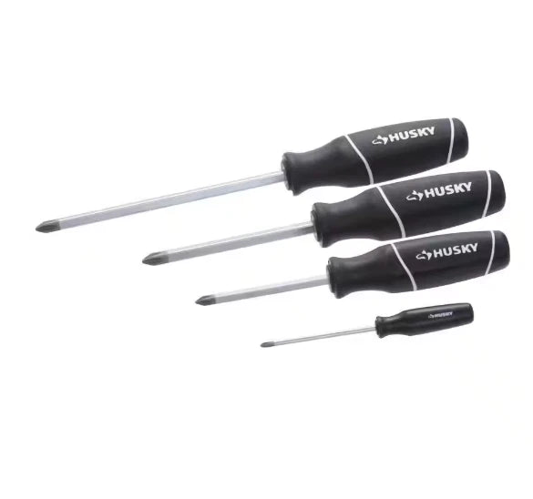 Husky Screwdriver Set 10-Piece Slotted & Phillips Chrome Blade Lifetime Warranty