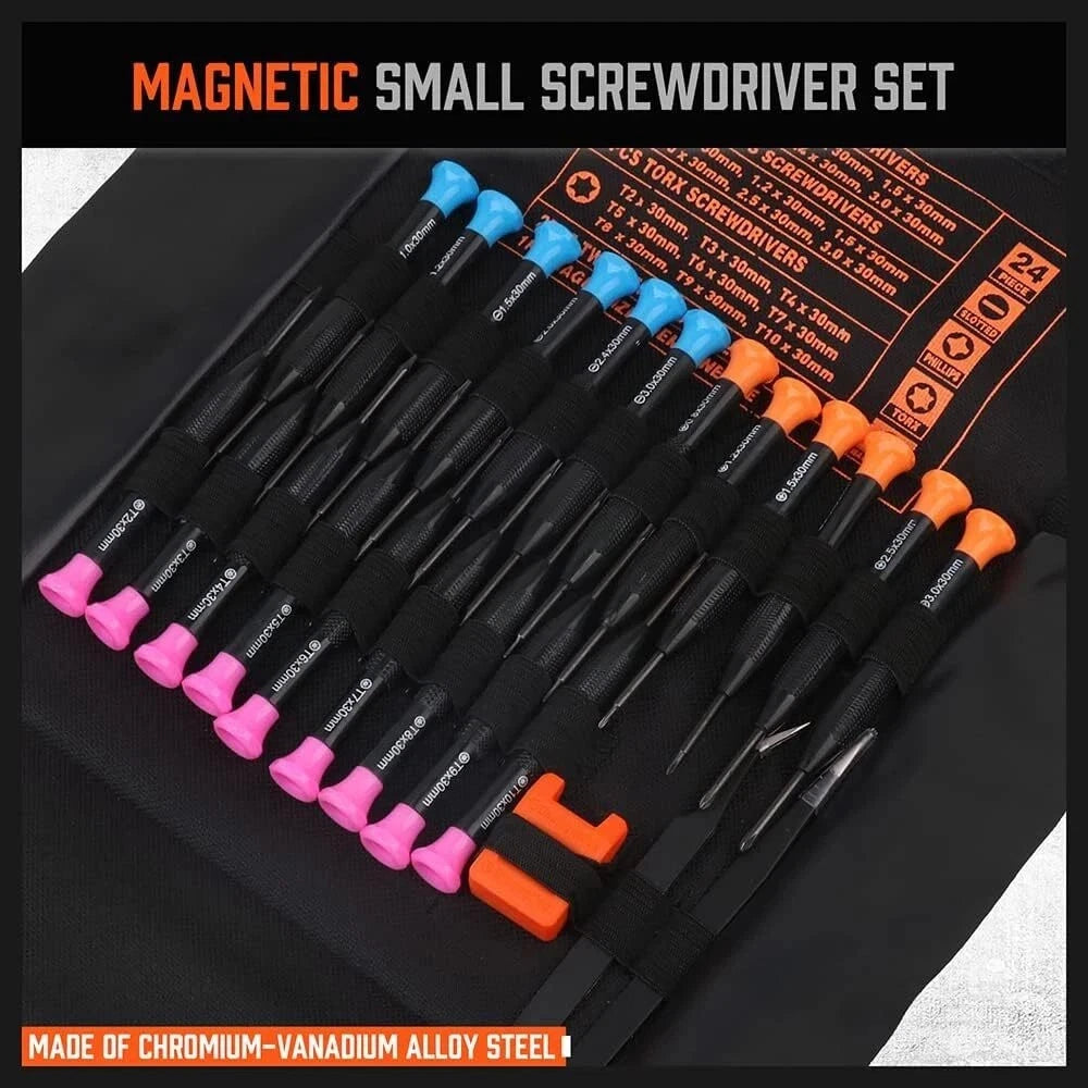 24pc Mini Precision Screwdriver Set Magnetic Torx Star Eyeglass Phone Watch PC