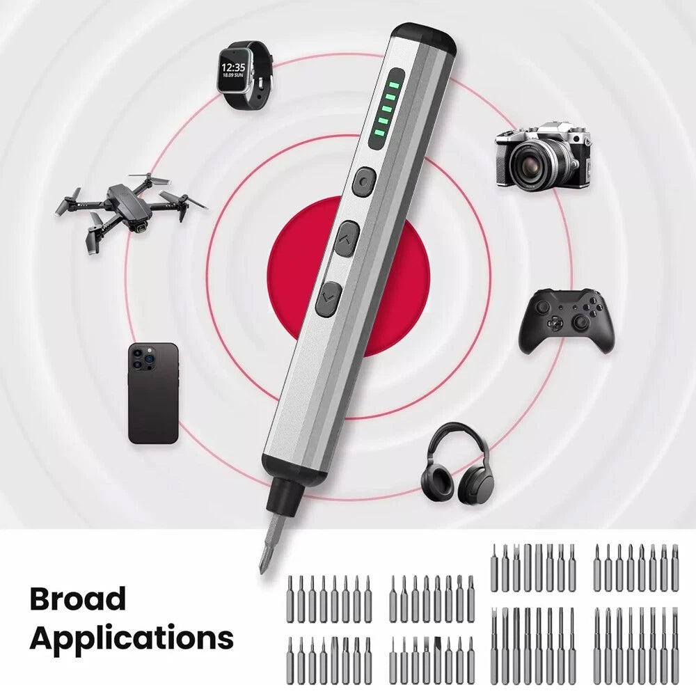 68-in-1 Mini Electric Screwdriver Cordless Screwdriver Set for Precision Work.