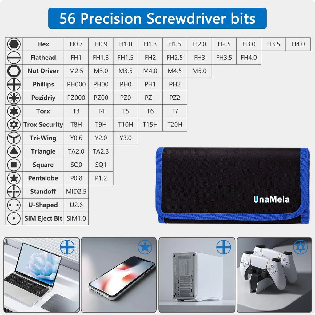 80 in 1 Professional Computer Repair Tool Kit, Precision Screwdriver Set with 56