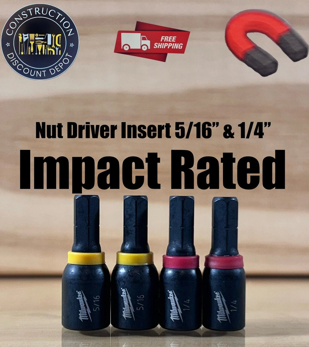Milwaukee SHOCKWAVE Impact Duty Insert Magnetic Nut Driver Set 4Pcs 1/4" 5/16"