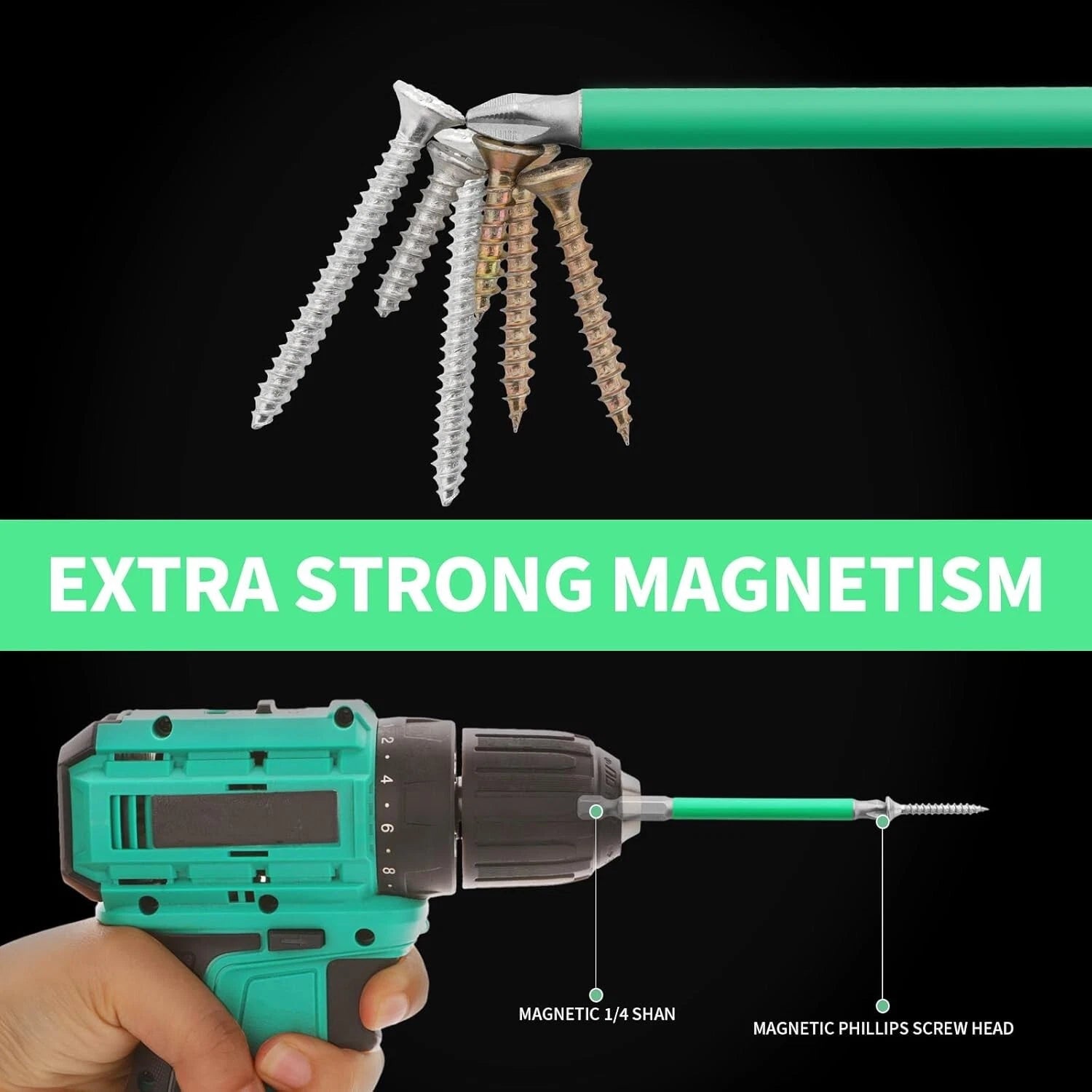 10Pcs Magnetic Screwdriver Bits PH2 Phillips Bits Set,S2 Alloy Steel Anti-Slip