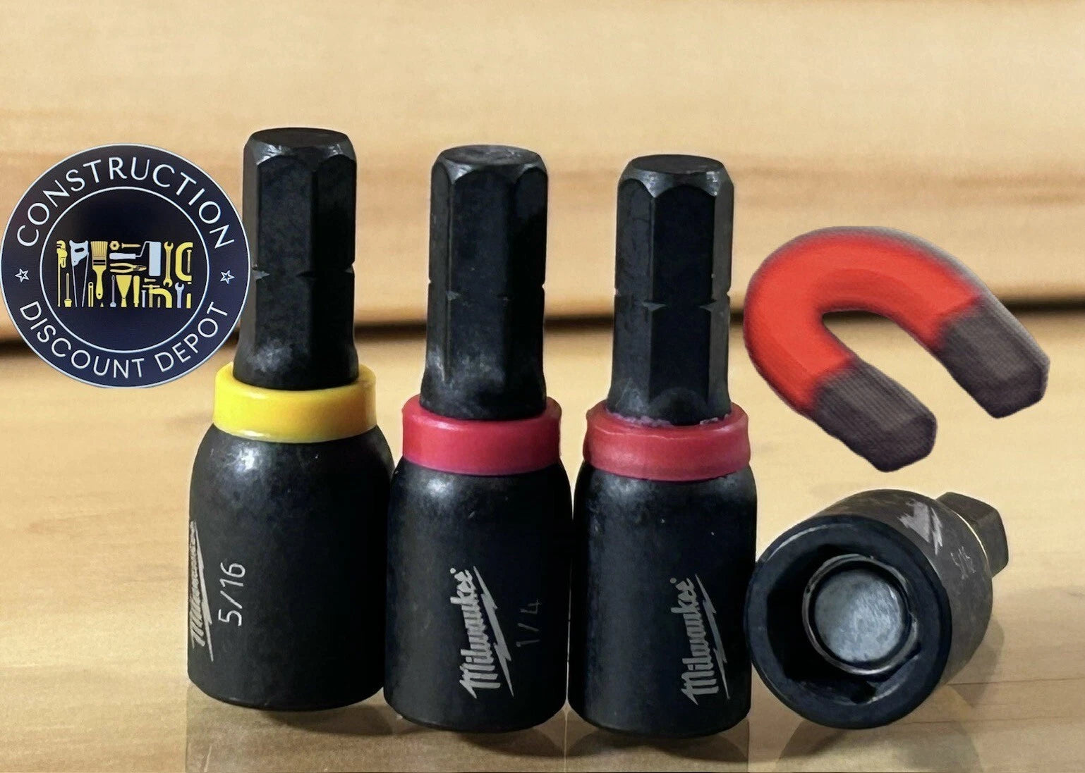 Milwaukee SHOCKWAVE Impact Duty Insert Magnetic Nut Driver Set 4Pcs 1/4" 5/16"