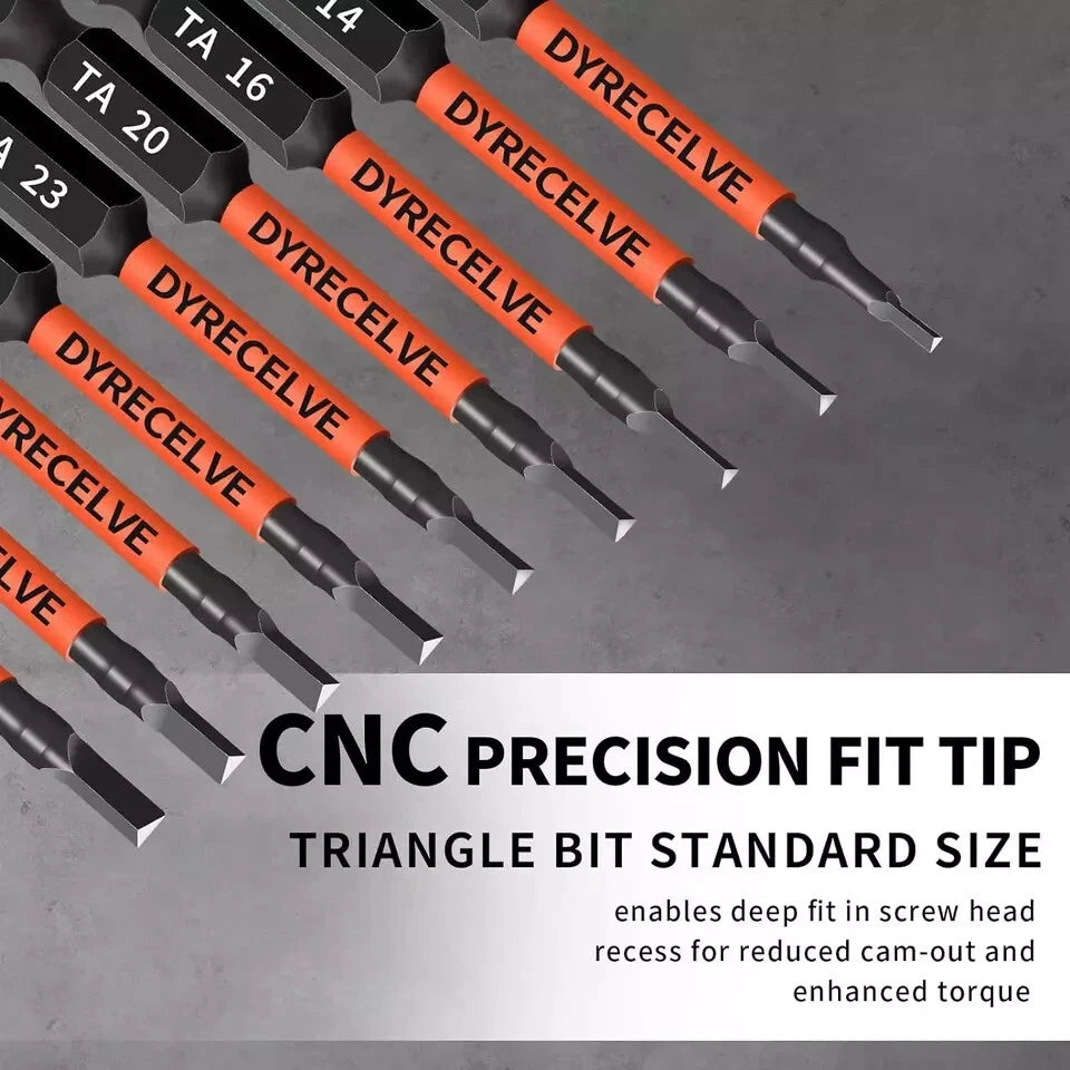 10-Pack Triangle Screwdriver Set Premium Steel Triangle Bit Long Magnetic Head
