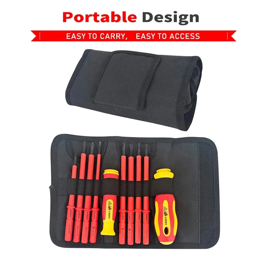 10Pcs Interchangeable Blade VDE Insulated Screwdriver Set with Case Magnetic
