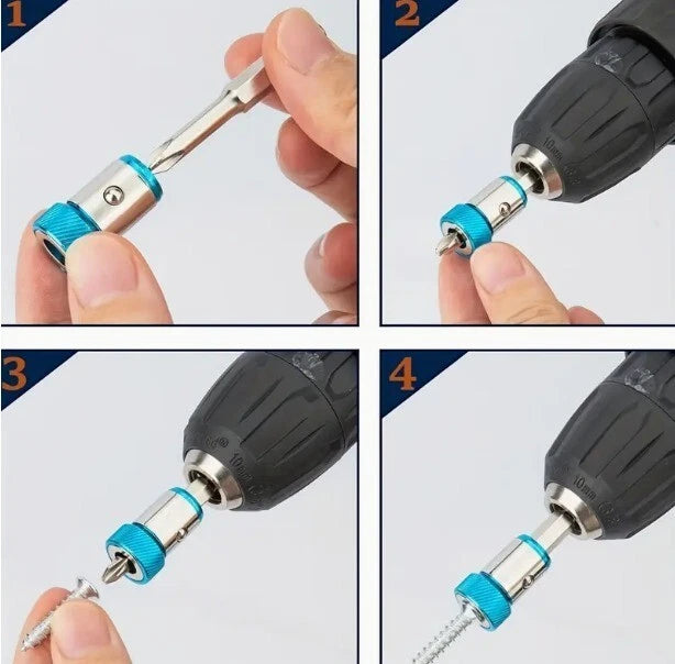 SET OF 3 MULTI COLOURED MAGNETIC RING SCREW HOLDERS FOR DRILL BITS PICK UP TOOL