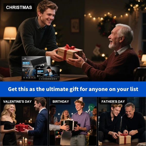 STREBITO Small Precision Screwdriver Set 64-Piece with Torx, Triwing, Pentalobe,