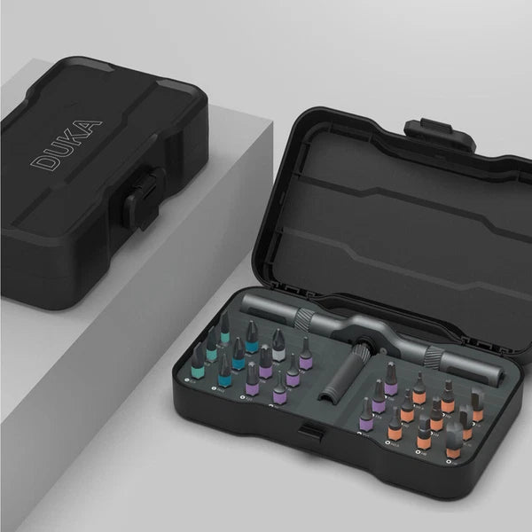 DUKA 24 in 1 Multi-Purpose Ratchet  Screwdriver Bits Set DIY Toolbox C1W6wgNE