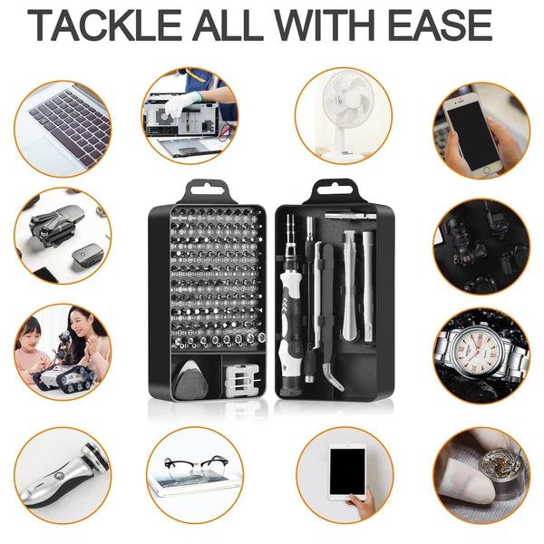 Juego de destornilladores magnéticos de precisión 115 en 1 para electrónica