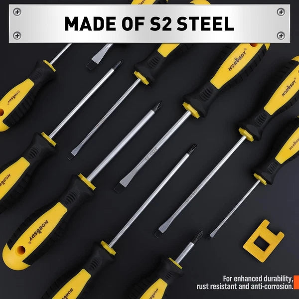 11-piece Magnetic Screwdriver Set with Case, 5 Phillips & 5 Flat Head