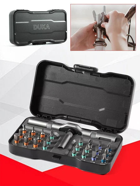 DUKA 24 in 1 Multi-Purpose Ratchet  Screwdriver Bits Set DIY Toolbox C1W6wgNE