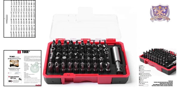 Security Bit Set 61-Piece S2 Steel Home Automotive Aerospace Durable Case