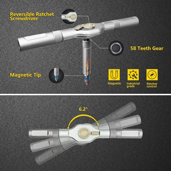 24in1 Multifunction Ratchet Screwdriver Set Multi Magnetic Bits Repair Tool Kit