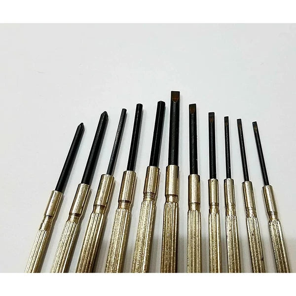 Kingman 11 Piece Precision Screwdriver Set w/case and Included NO.0  N1 Crossbar